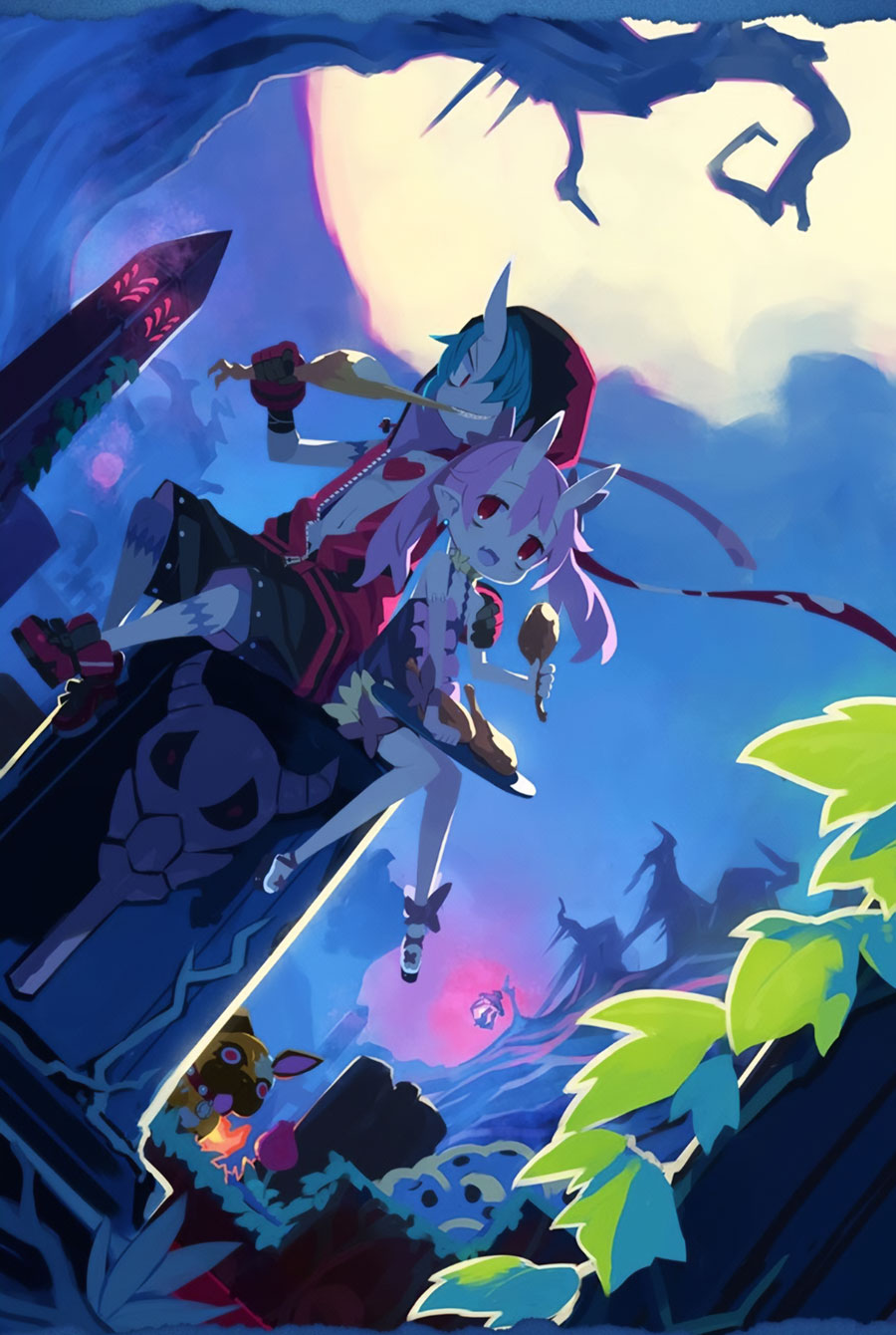 Zed and Bieko Illustration from Disgaea 6: Defiance of Destiny