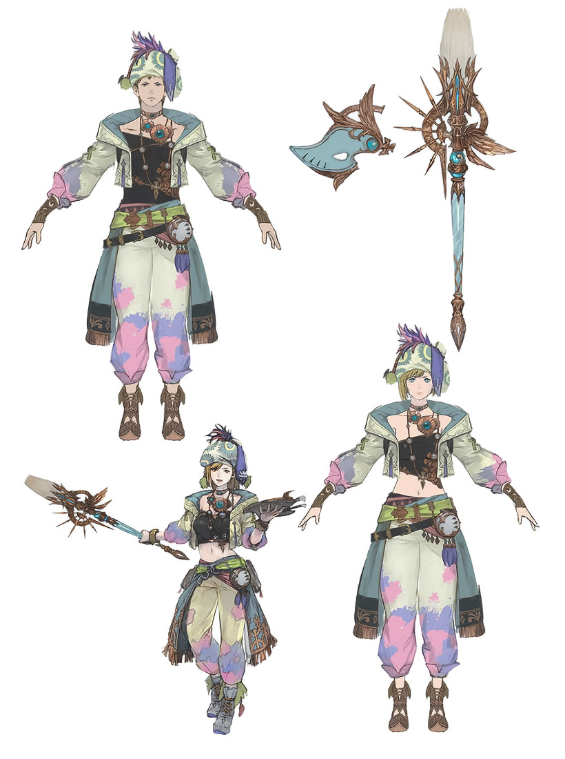 Pictomancer and Angel Brush Art from Final Fantasy XIV: Dawntrail