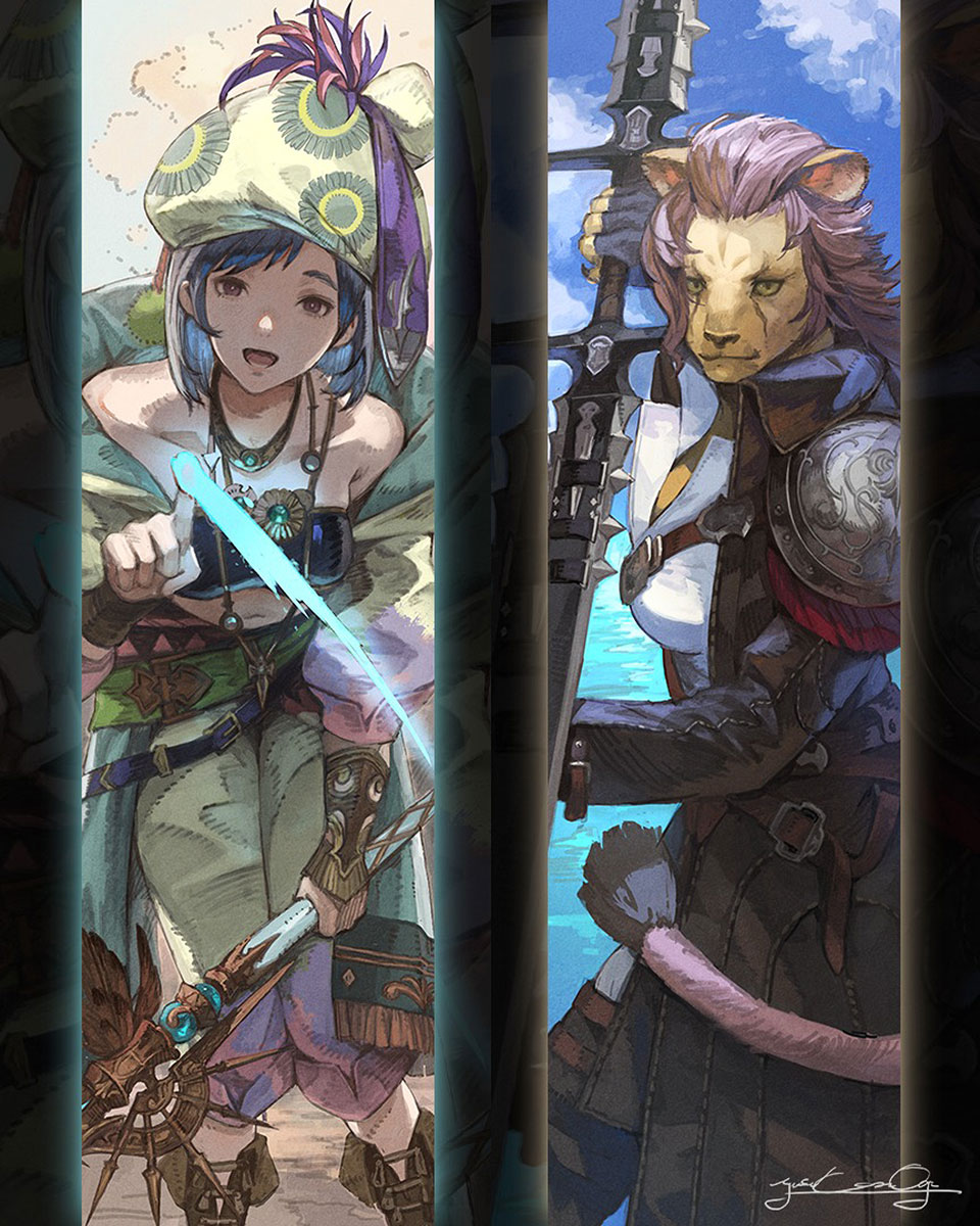 Pictomancer and Viper Illustration from Final Fantasy XIV: Dawntrail