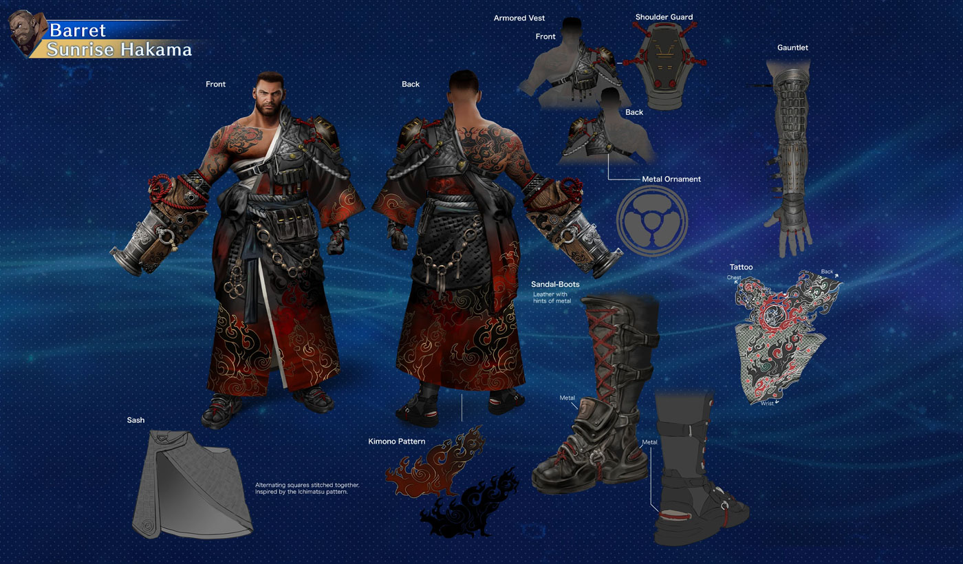 Barret, Sunrise Hakama Art from Final Fantasy VII: Ever Crisis