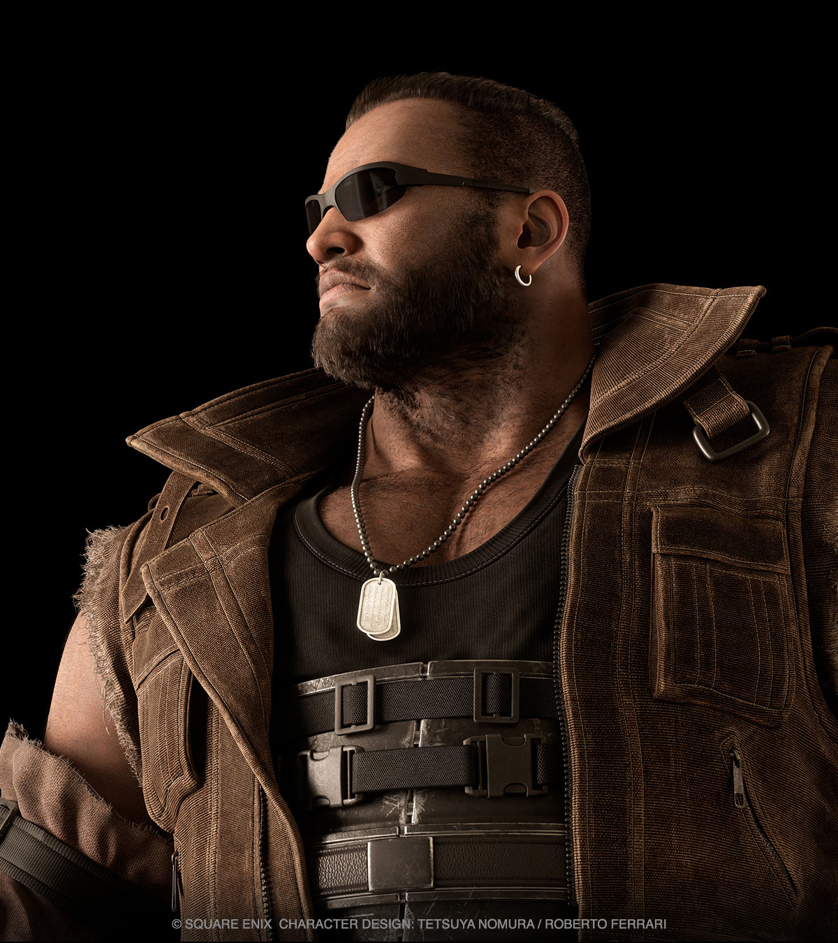 Barret Wallace Bust Art from Final Fantasy VII Rebirth