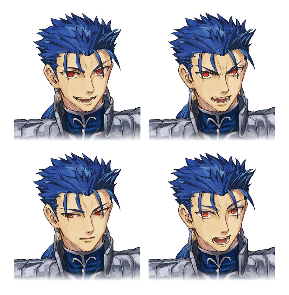 Rogue Lancer Expressions Art from Fate/Samurai Remnant