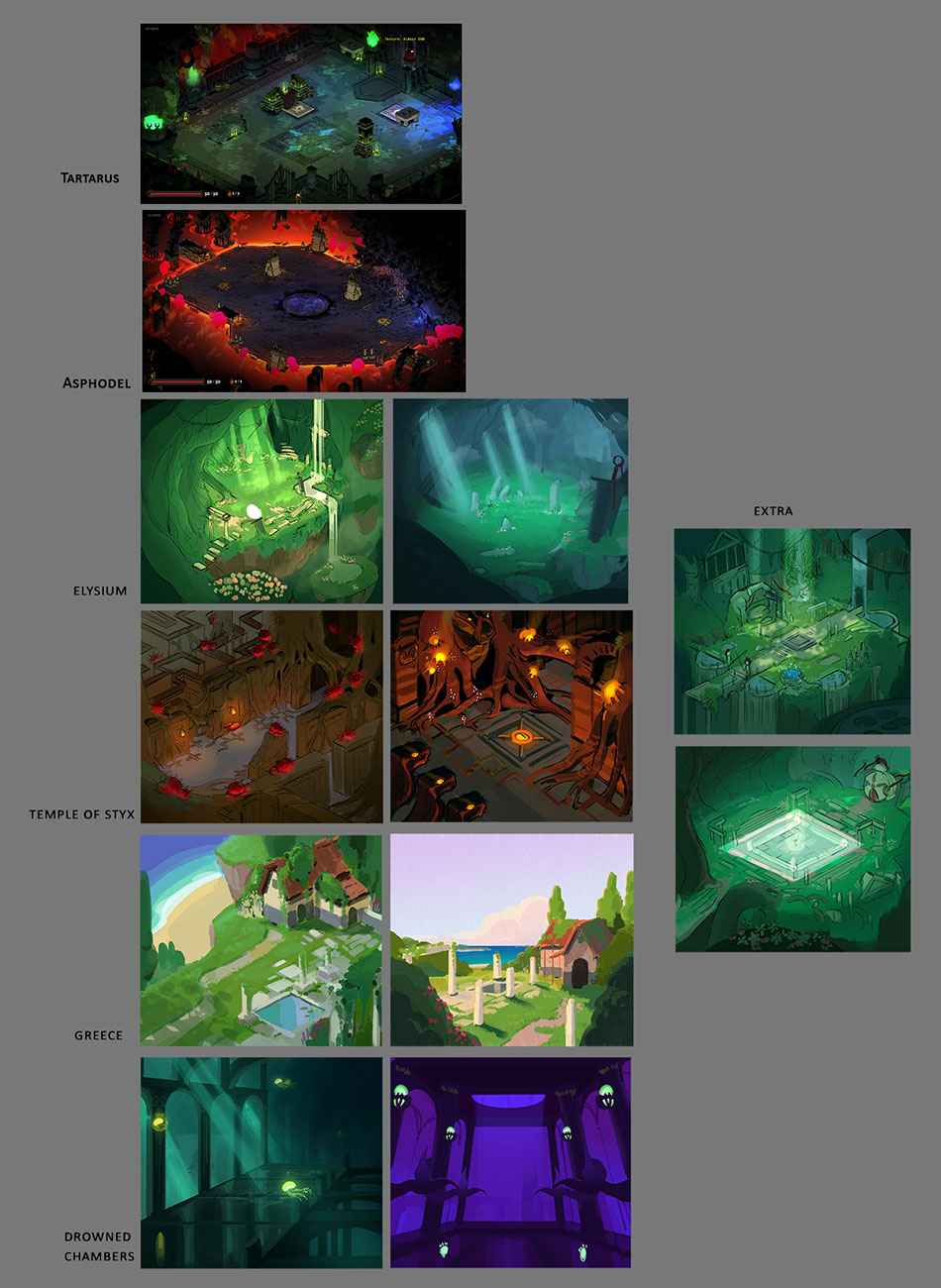 Biome Color Script Concepts from Hades