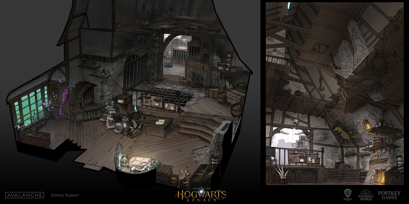 Beast Shop Interior Art from Hogwarts Legacy