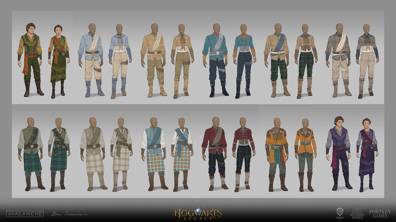 Clothing Designs Art from Hogwarts Legacy