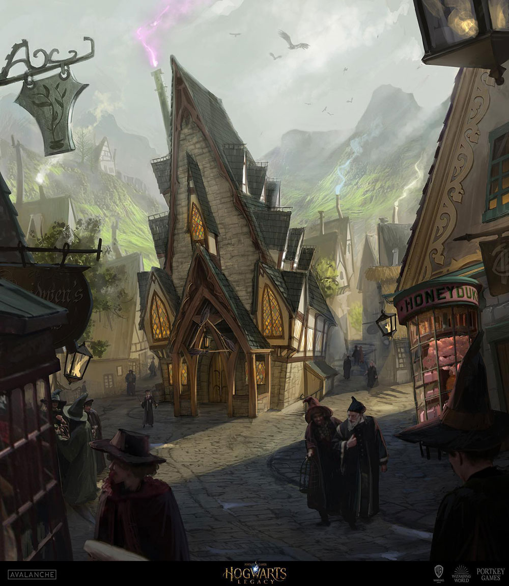 Hogsmeade Concept Artwork from Hogwarts Legacy