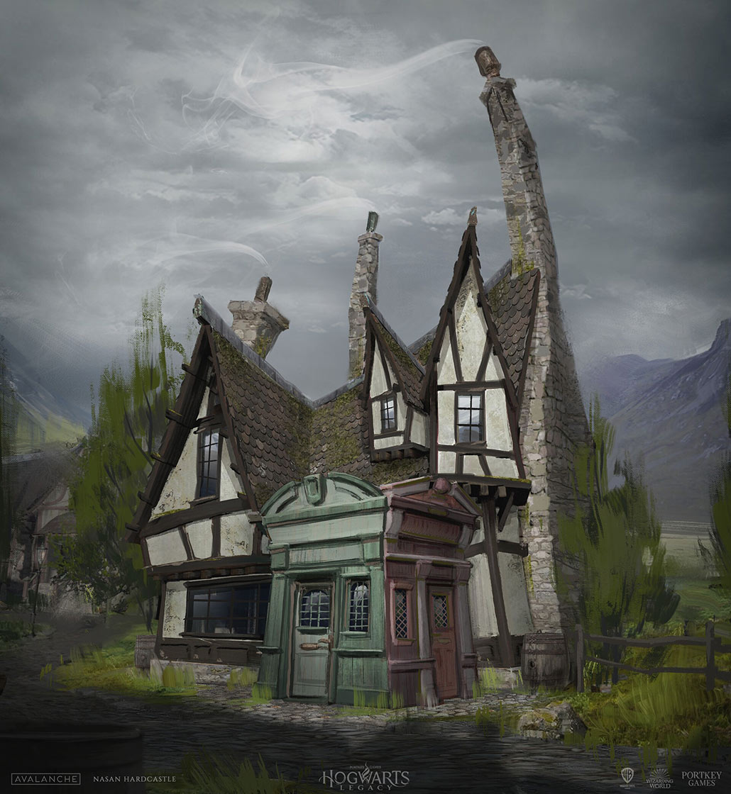 Hogsmeade House Concept Art from Hogwarts Legacy