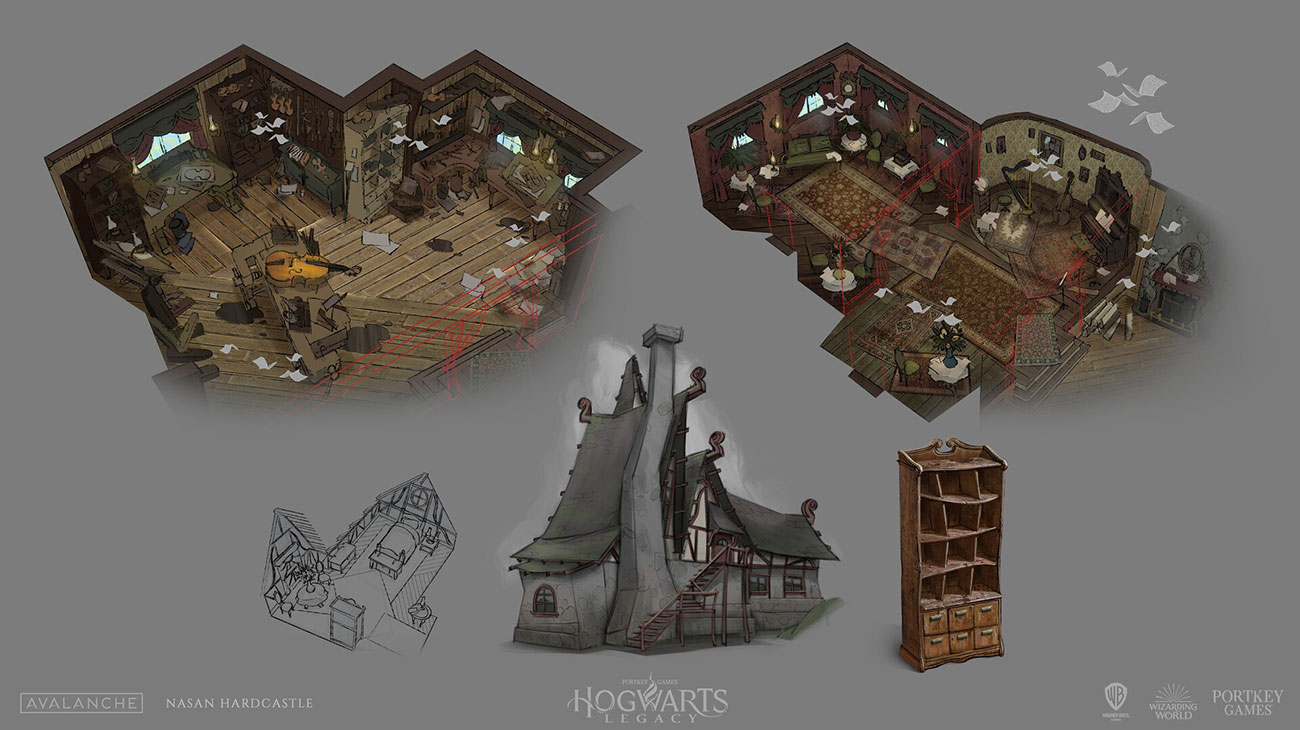 Hogsmeade Music Shop Interior Art from Hogwarts Legacy