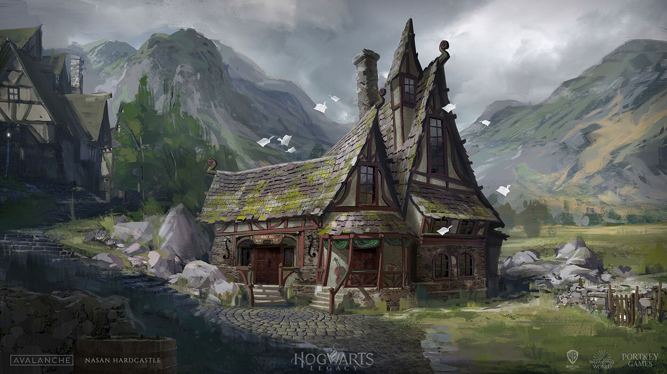 Hogsmeade Music Shop Art from Hogwarts Legacy