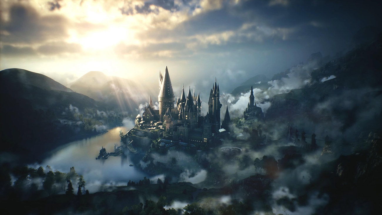 Hogwarts Castle Sunrise Art from Hogwarts Legacy