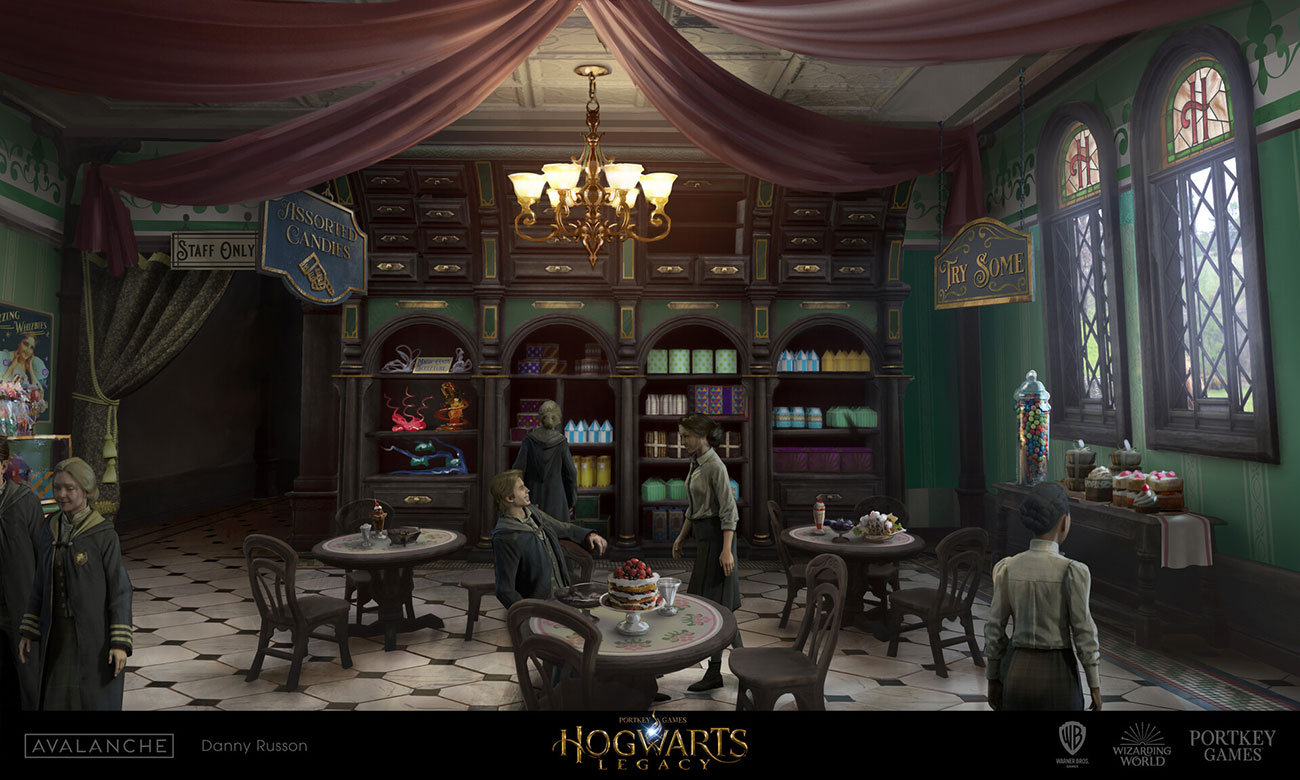 Honeydukes Interior Art from Hogwarts Legacy