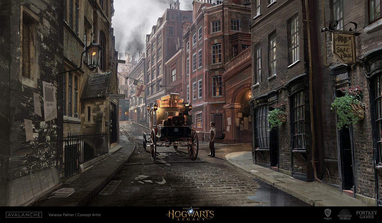 Intro Sequence London Concept Art from Hogwarts Legacy