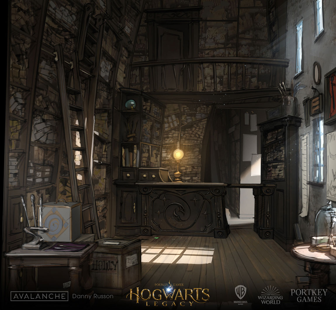 Ollivanders Interior Art from Hogwarts Legacy