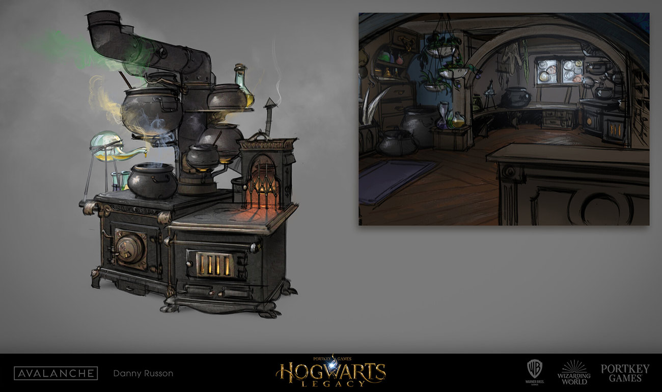 Pippin's Potions Concept Art from Hogwarts Legacy