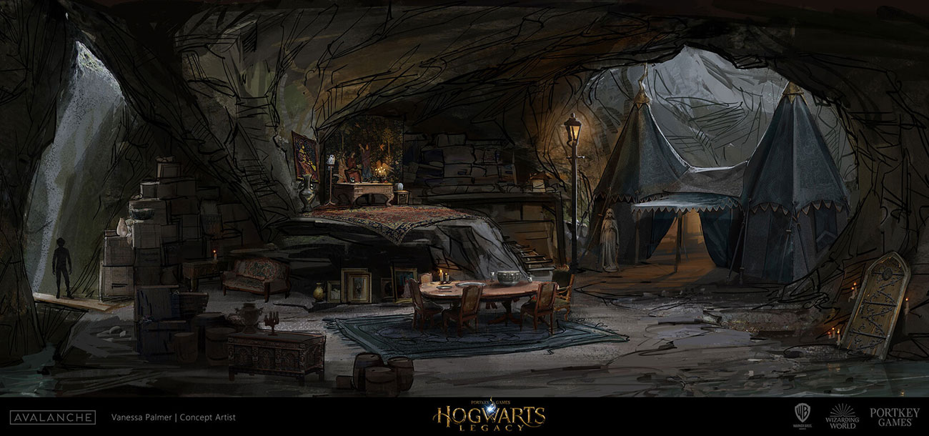 Rookwood Thief Hideout Art from Hogwarts Legacy