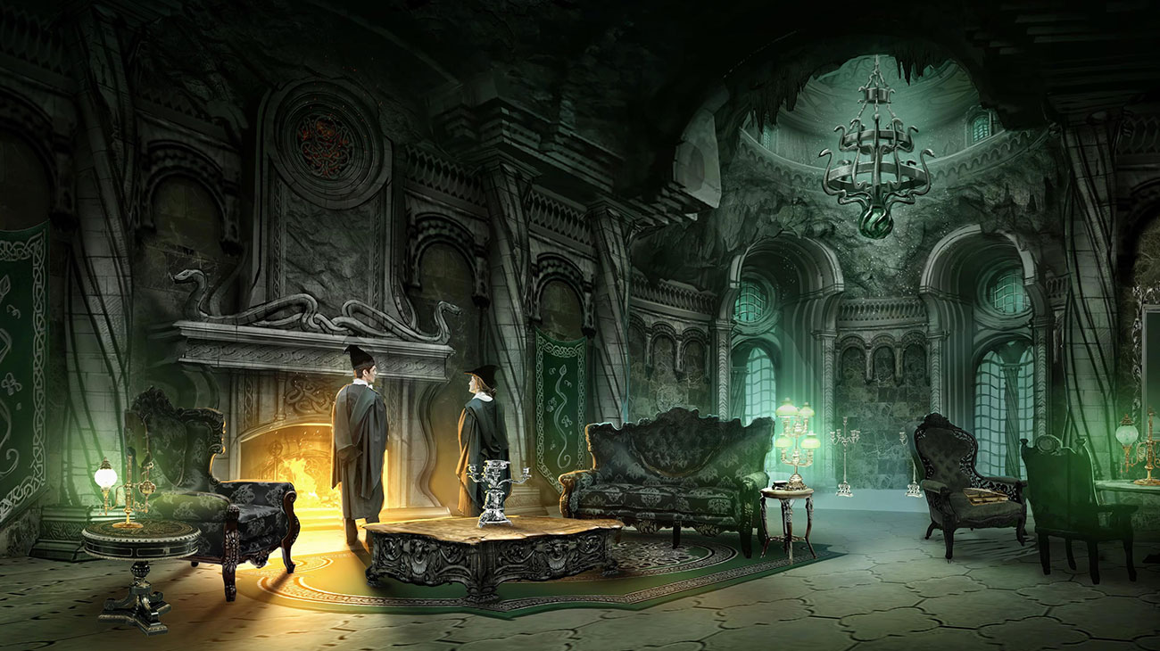 Slytherin Common Room Art from Hogwarts Legacy