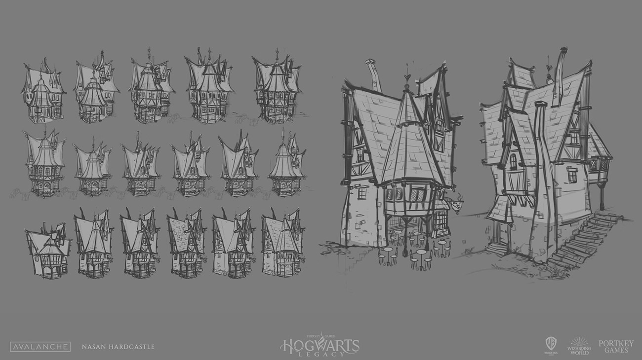 Steepley and Sons Tea Shop Sketches from Hogwarts Legacy