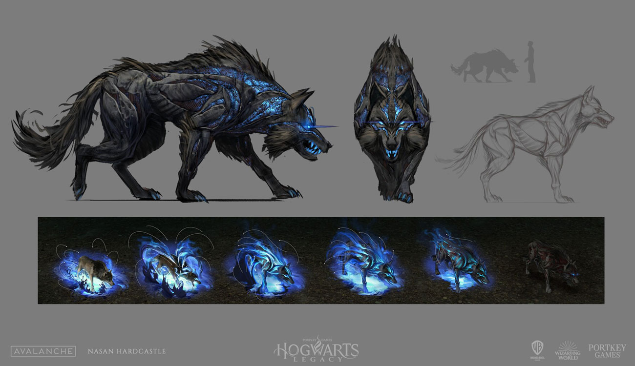 Wolf Concept Art from Hogwarts Legacy