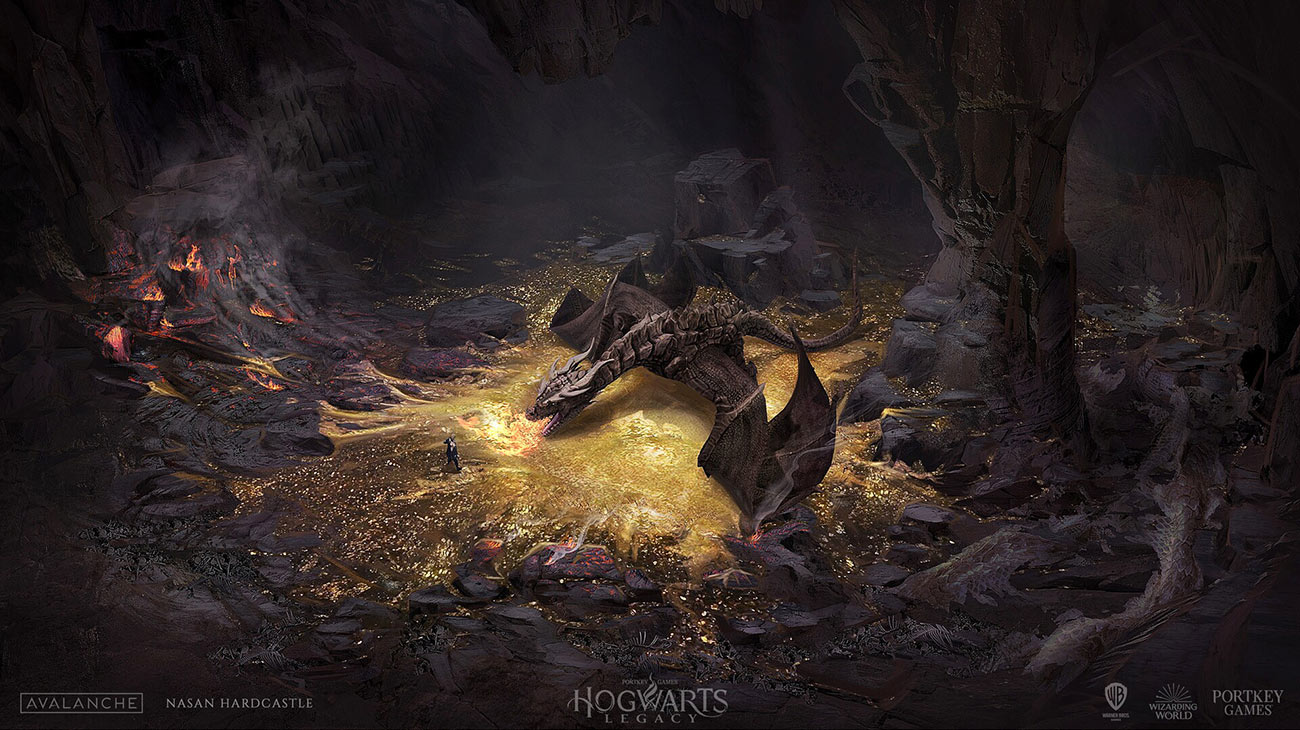 Wyvern Cave Concept Art from Hogwarts Legacy