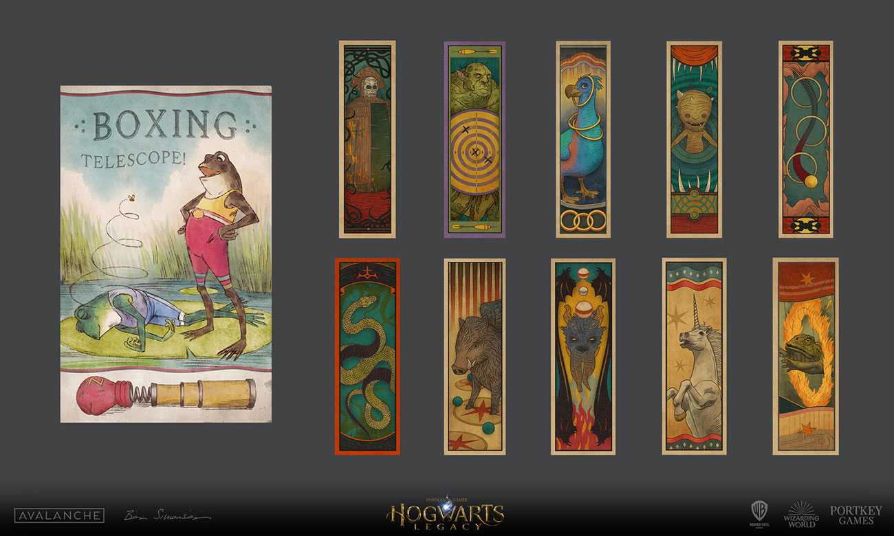 Zonko's Poster Illustrations from Hogwarts Legacy