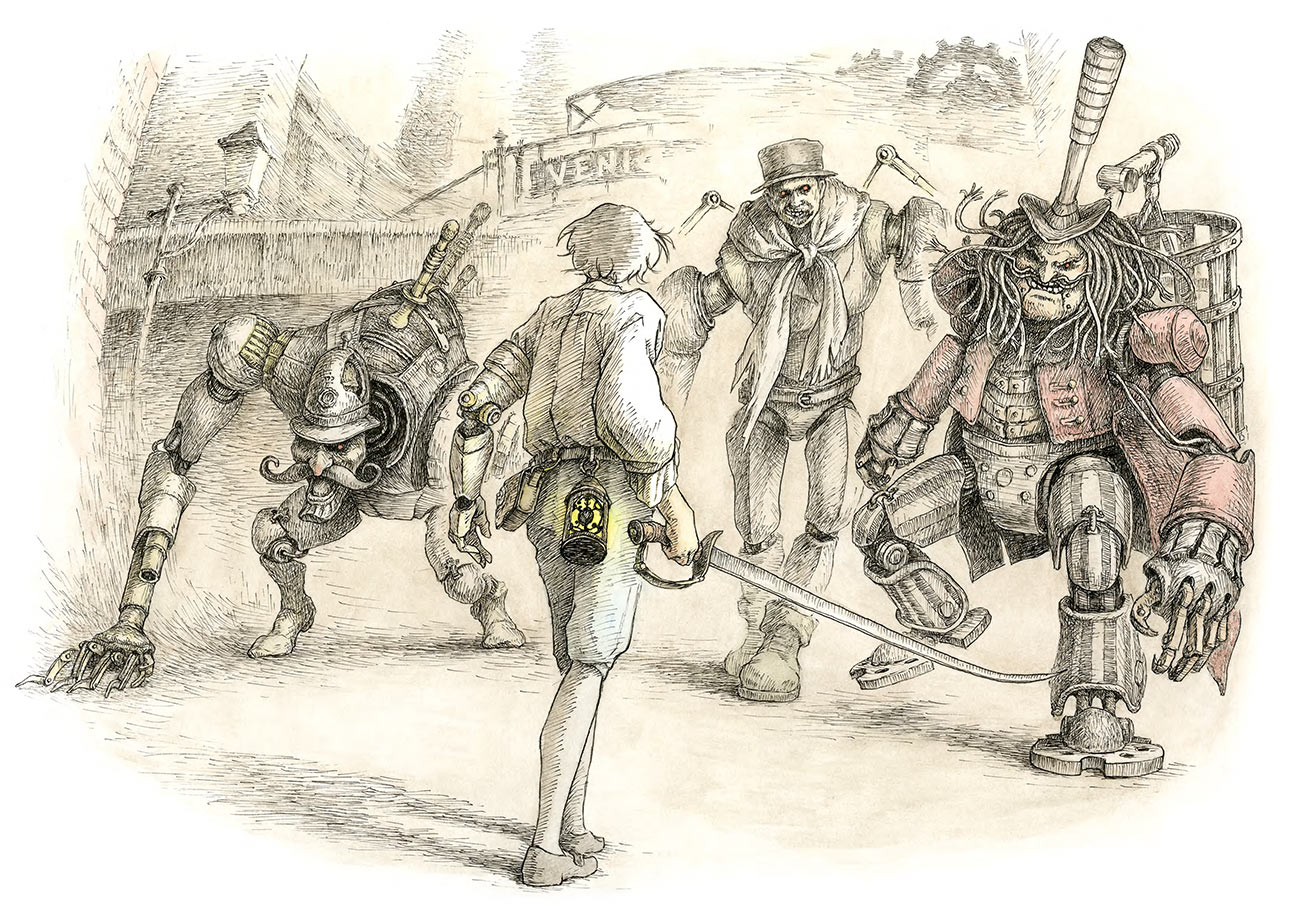 Picture Book: Pinocchio vs Automatons Art from Lies of P