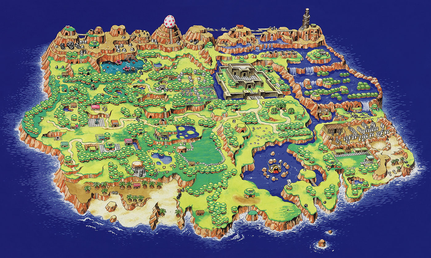 Koholint Island Map Art from The Legend of Zelda: Link's Awakening