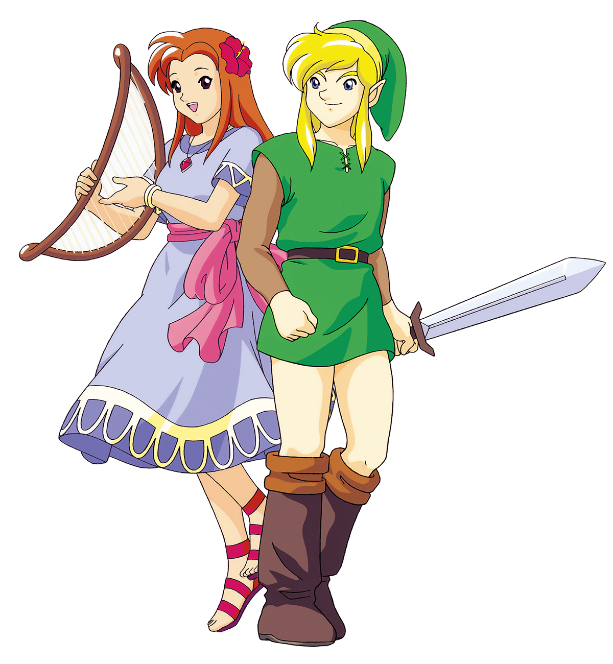 Link and Marin (DX) Art from The Legend of Zelda: Link's Awakening