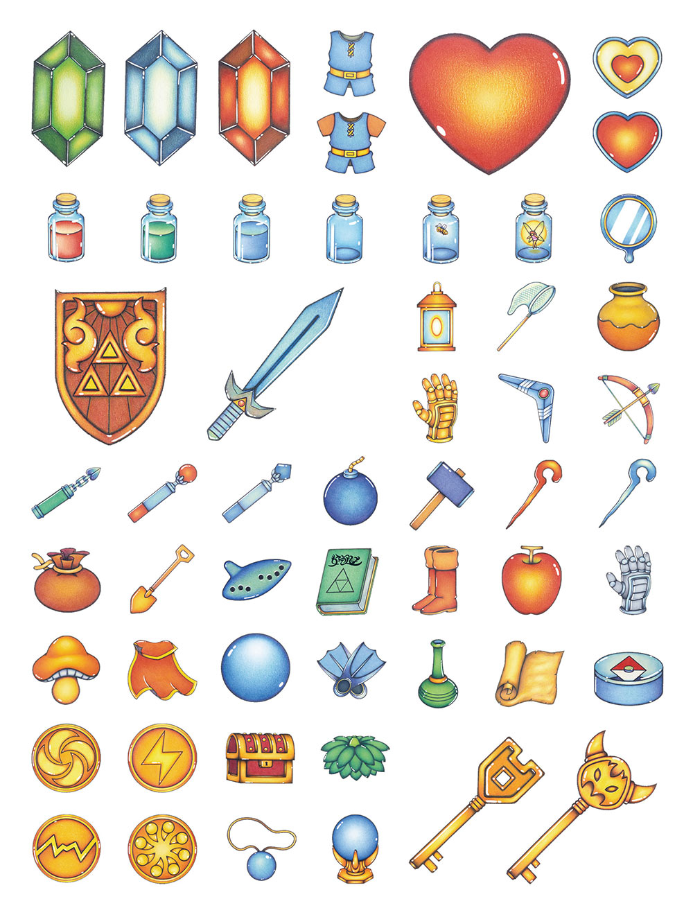 Items Art from The Legend of Zelda: A Link to the Past