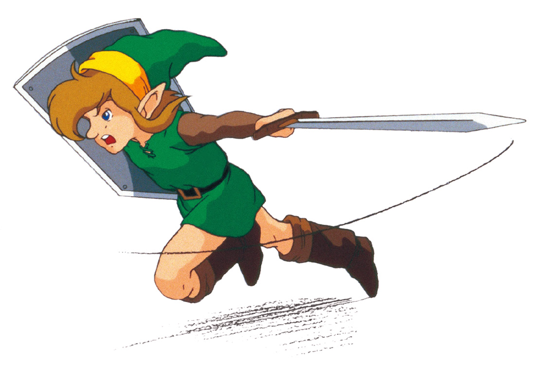 Link Attacking Art from The Legend of Zelda: A Link to the Past