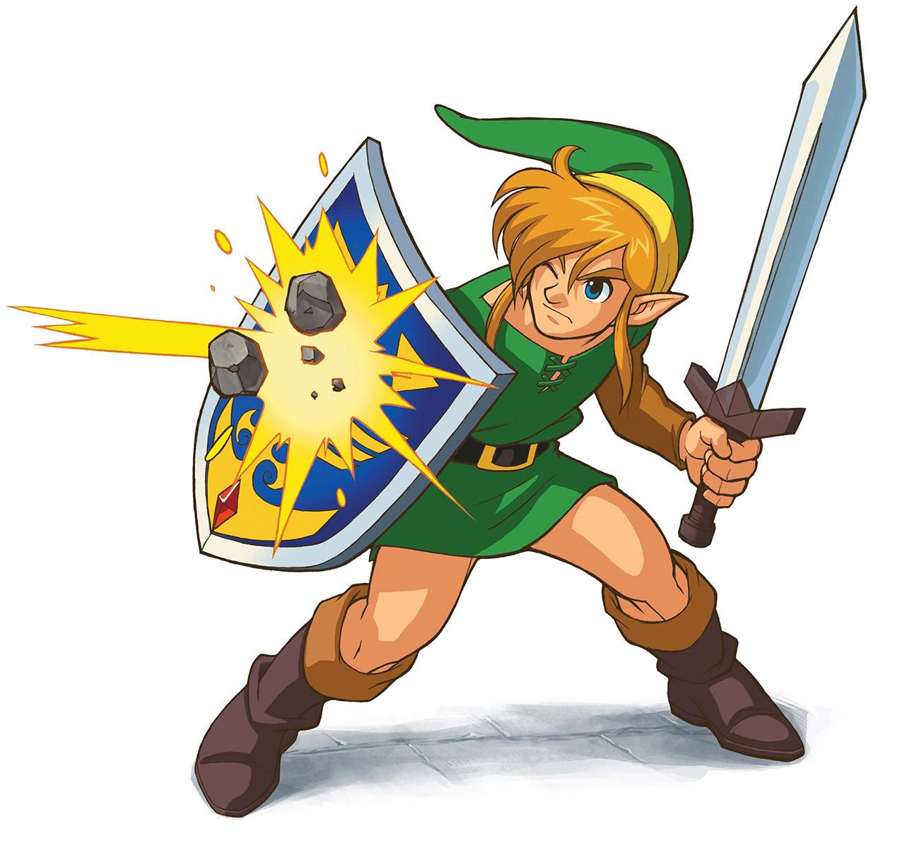 Link Blocking (GBA) Art from The Legend of Zelda: A Link to the Past