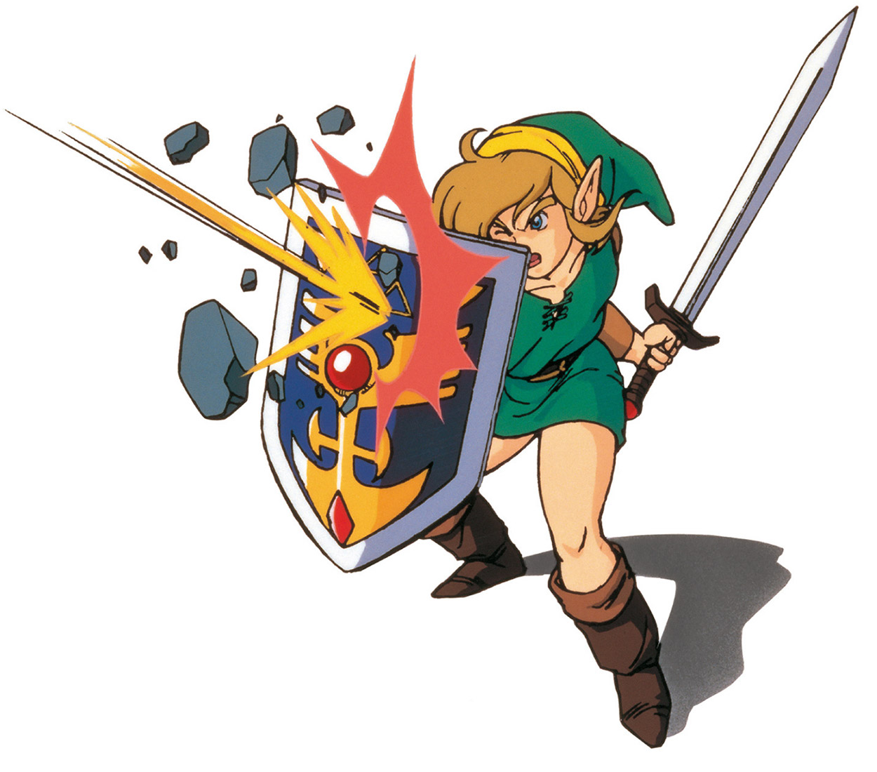 Link Blocking Art from The Legend of Zelda: A Link to the Past