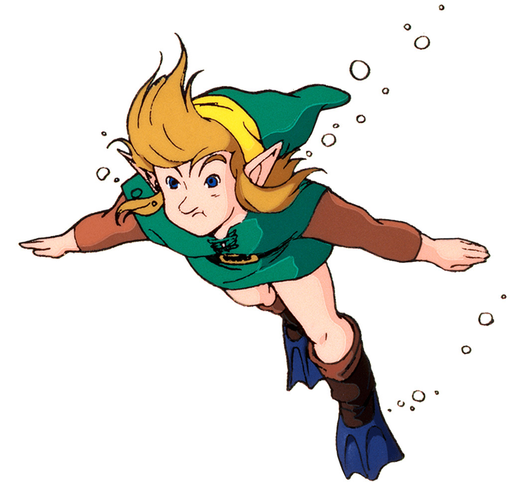 Link Diving Art from The Legend of Zelda: A Link to the Past