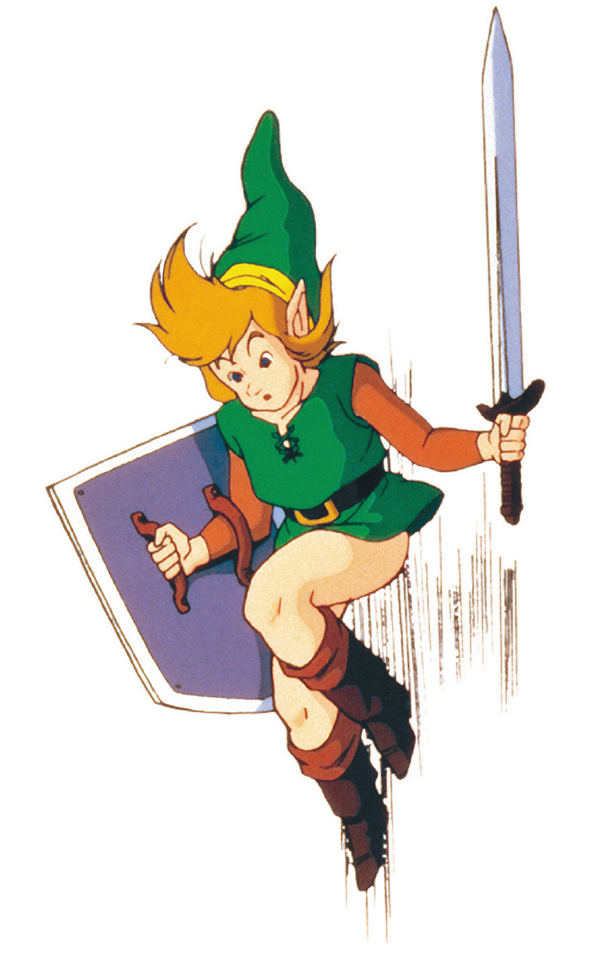Link Leaping Down Art from The Legend of Zelda: A Link to the Past