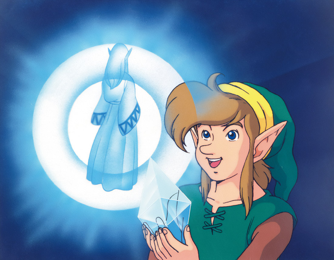 Link Rescuing a Maiden Art from The Legend of Zelda: A Link to the Past