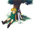 Link Resting Under a Tree