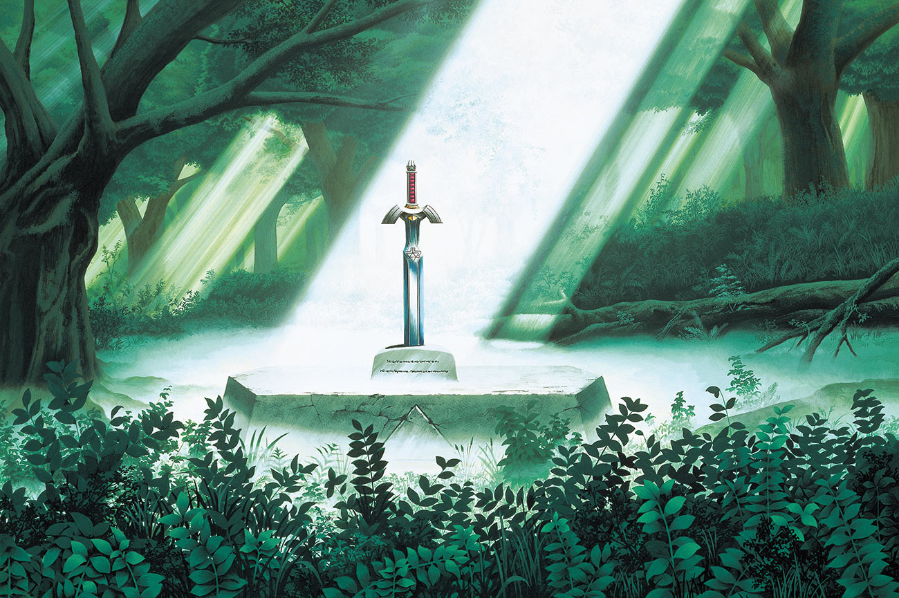 Master Sword in the Lost Woods Art from The Legend of Zelda: A Link to the Past
