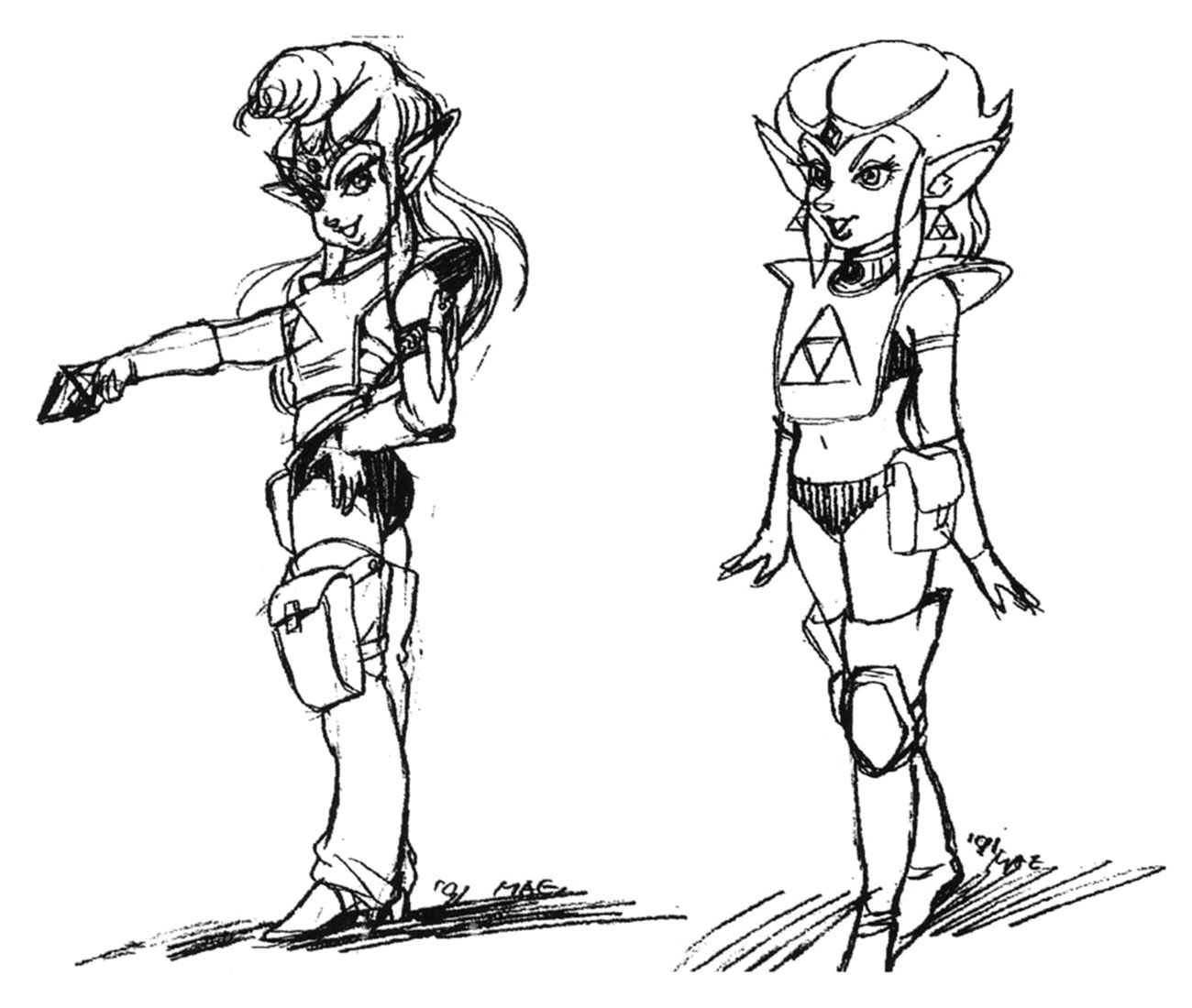 Princess Zelda Unused Concepts from The Legend of Zelda: A Link to the Past