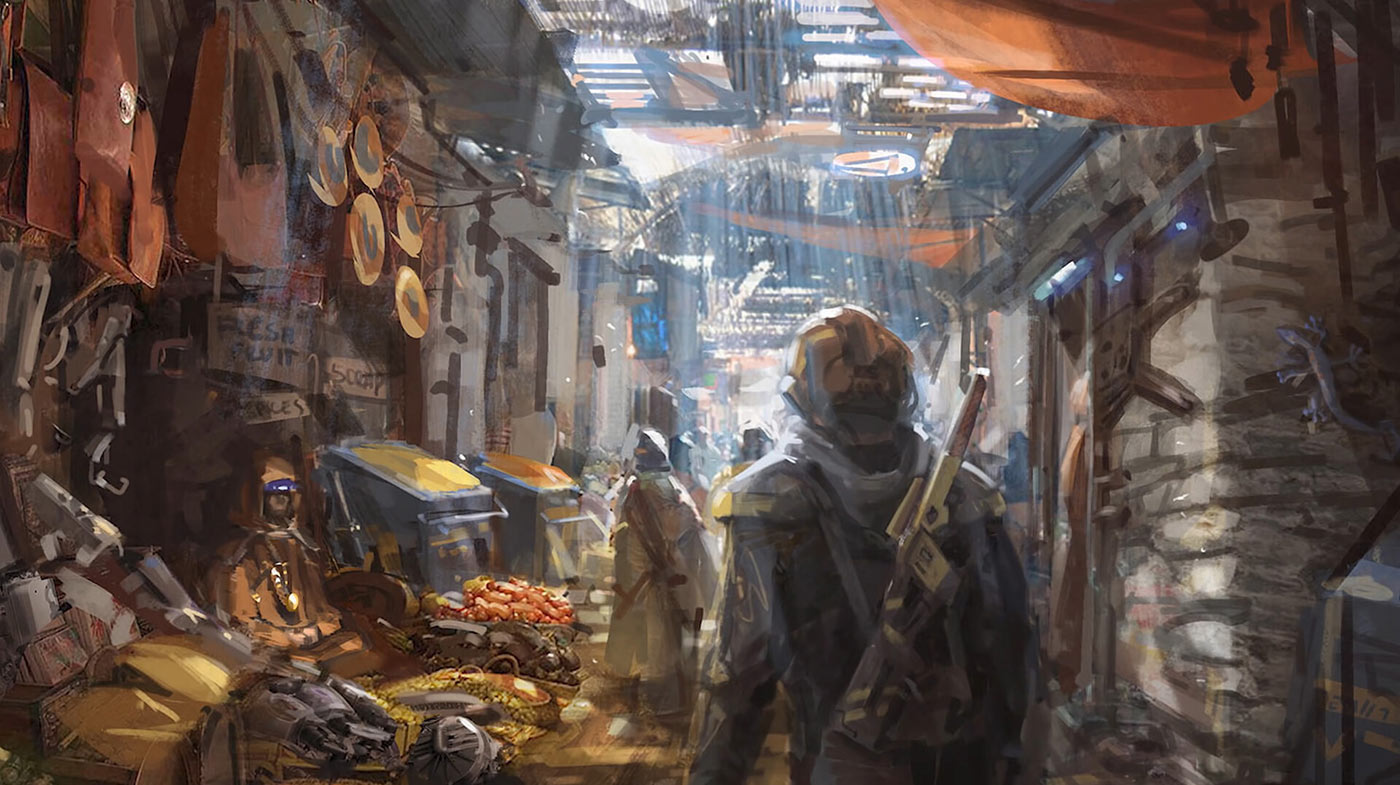 Freestar Collective Settlement Market Art from Starfield