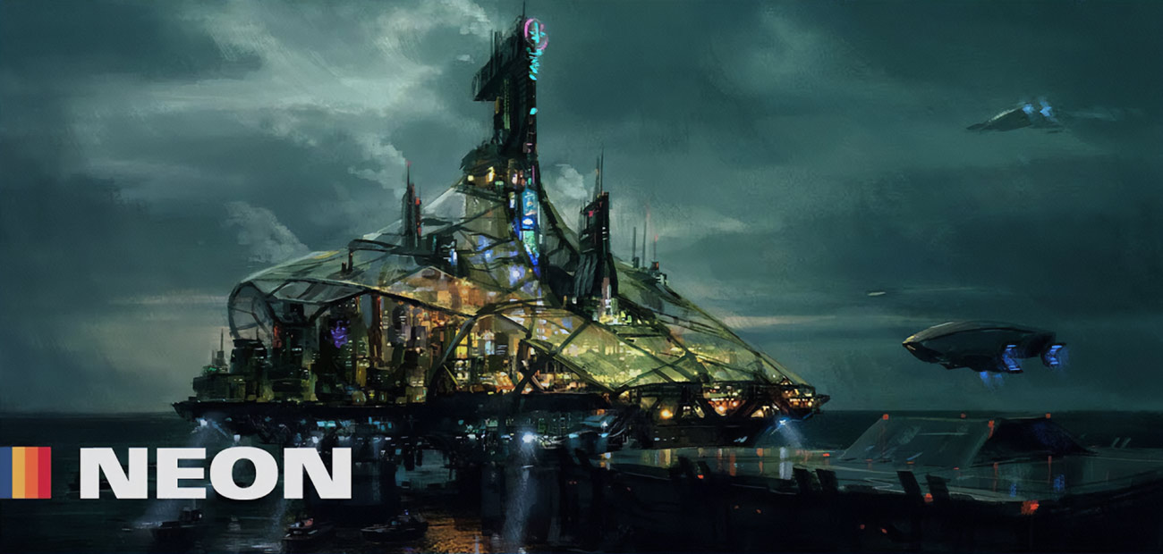 Neon City Concept Art from Starfield