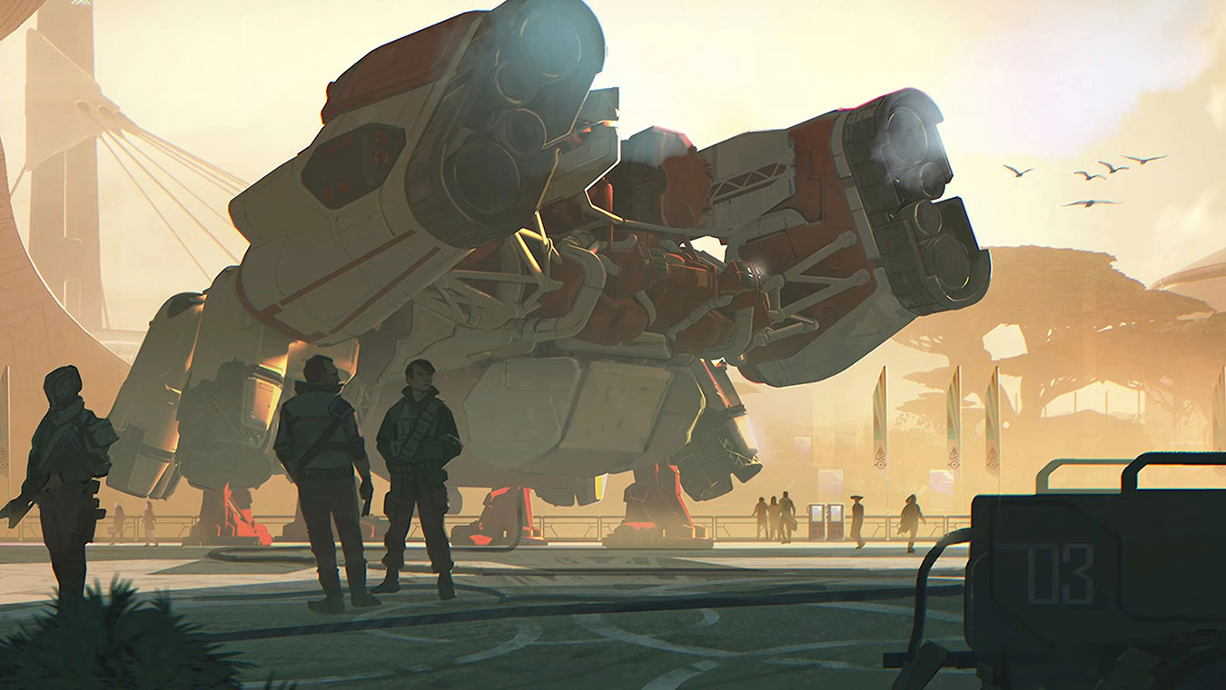 New Atlantis Spaceship Dock Art from Starfield