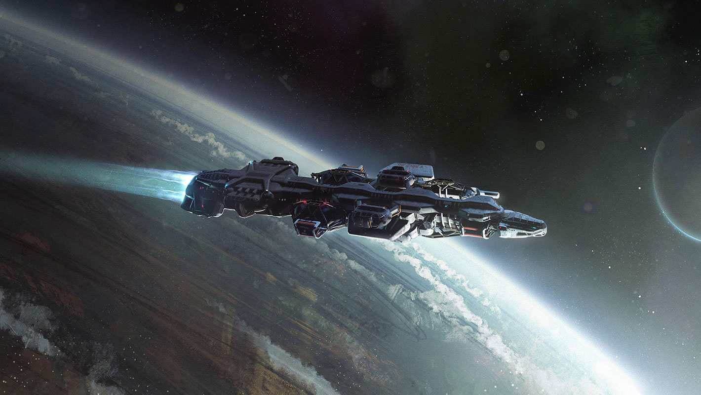 RS-2556 A Ship in Space Art from Starfield