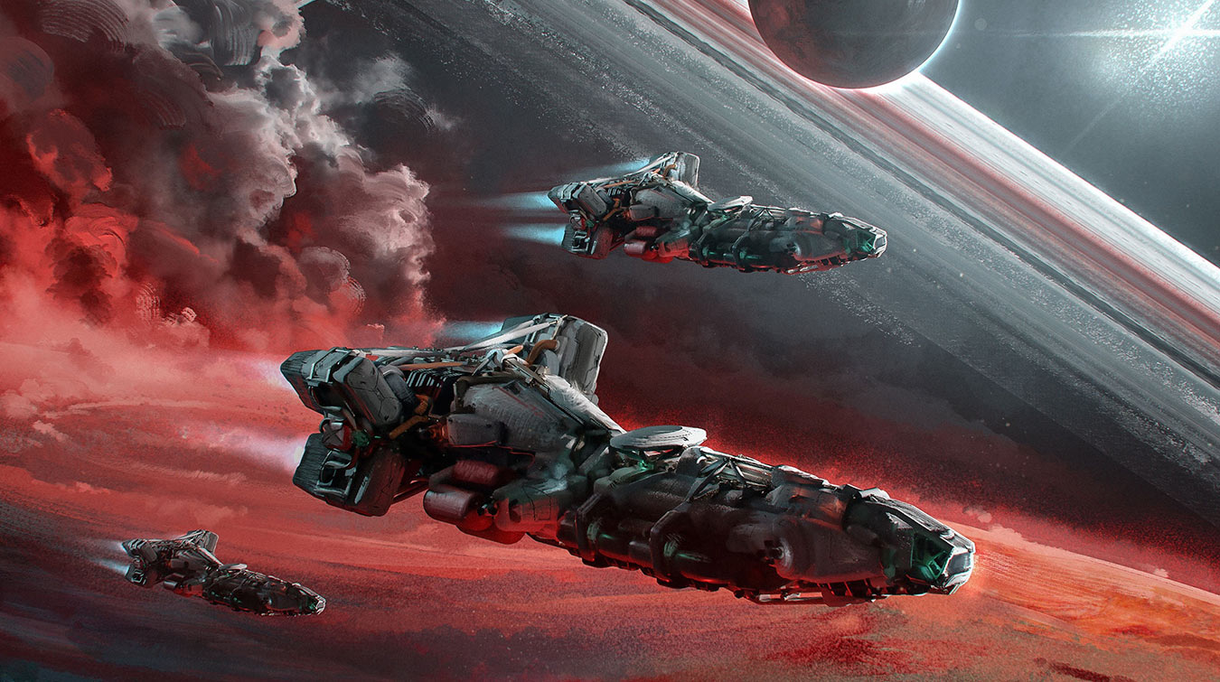 Stelaris HC-46 Fleet Art from Starfield