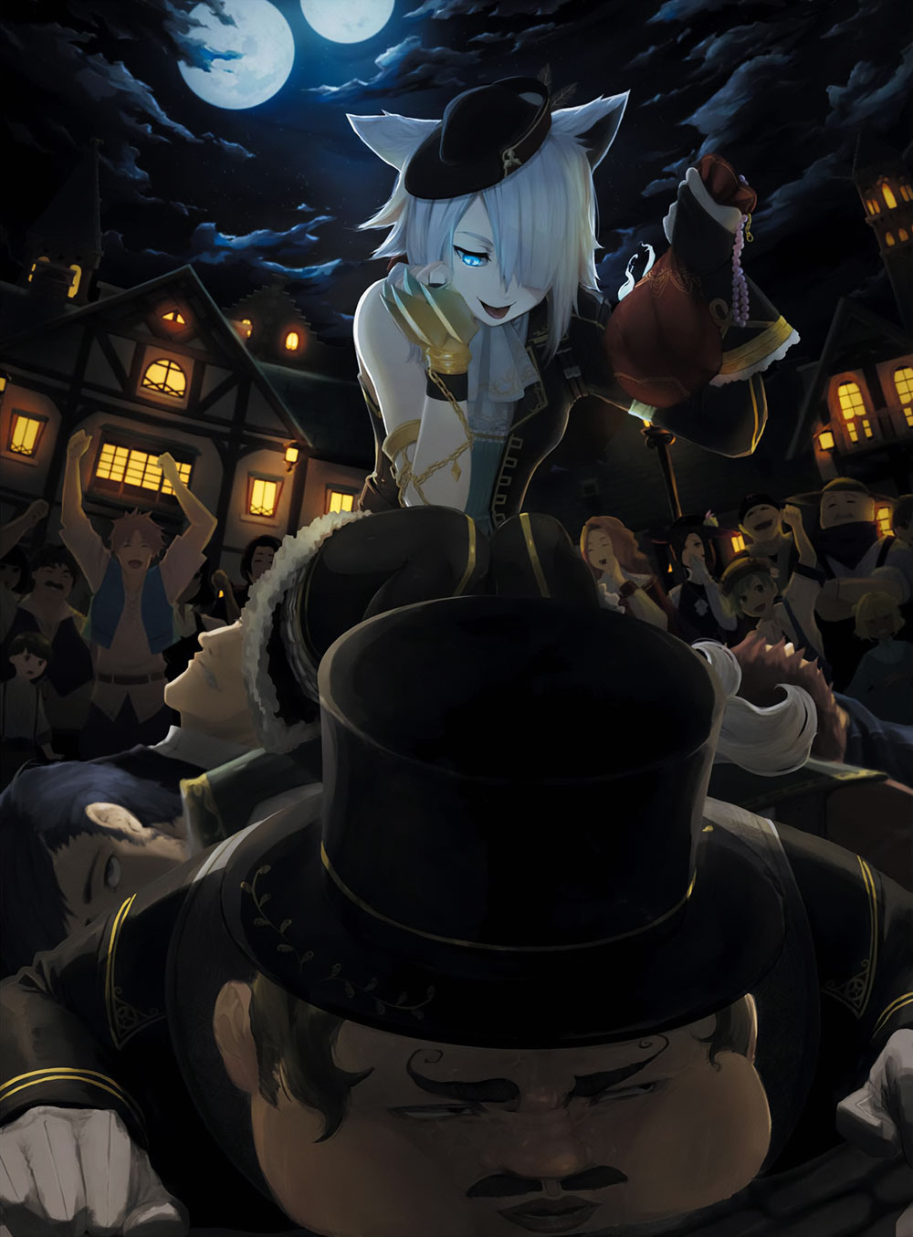 White Cat Illustration from Ys IX: Monstrum Nox