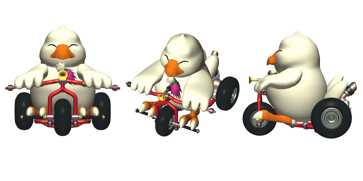 Chubby Chocobo Character Model Art from Chocobo Racing