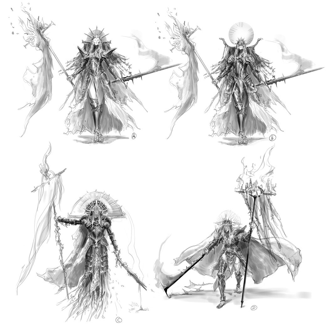 Dark Abbess Sketches from Lords of the Fallen