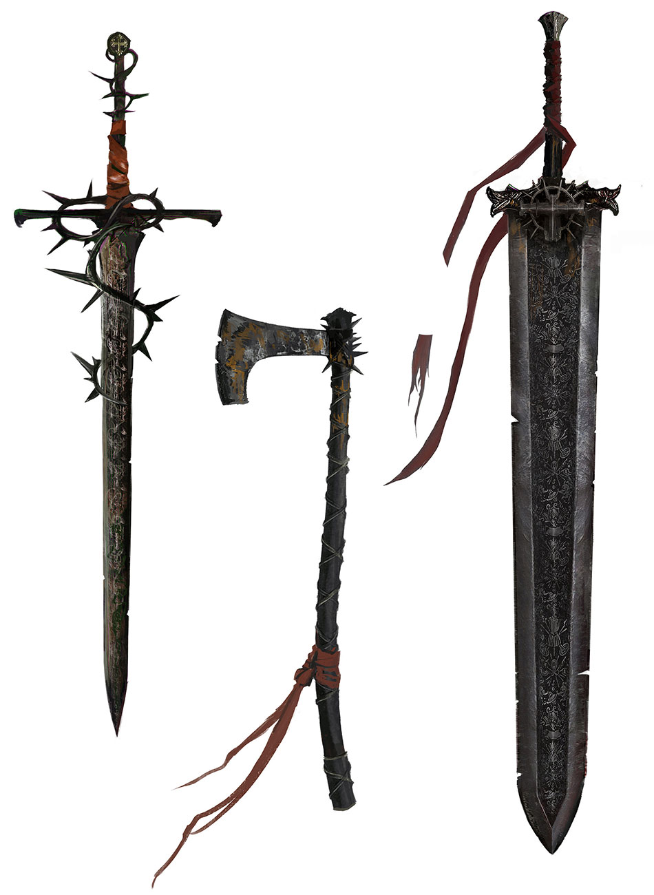 Dark Crusader Weapon Concepts from Lords of the Fallen