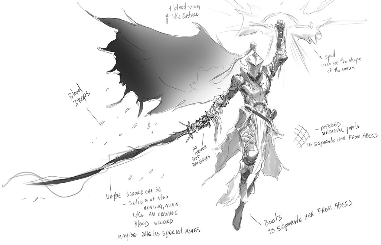 Pieta Blood Sketch from Lords of the Fallen