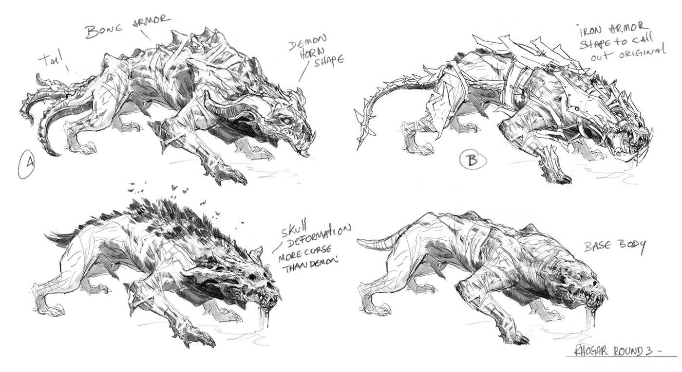 Rhogar Hound Sketches from Lords of the Fallen