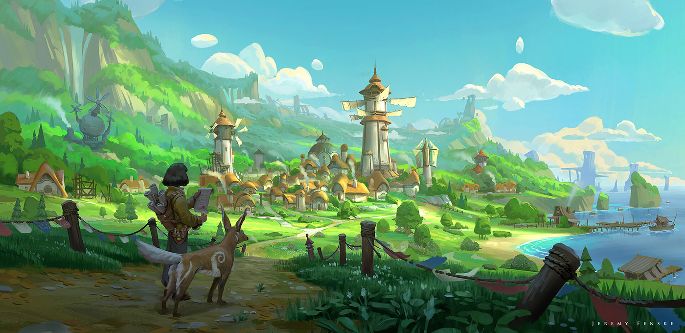 Main Village Early Concept Art from Palia
