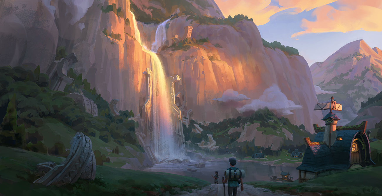 Waterfall Concept Art from Palia